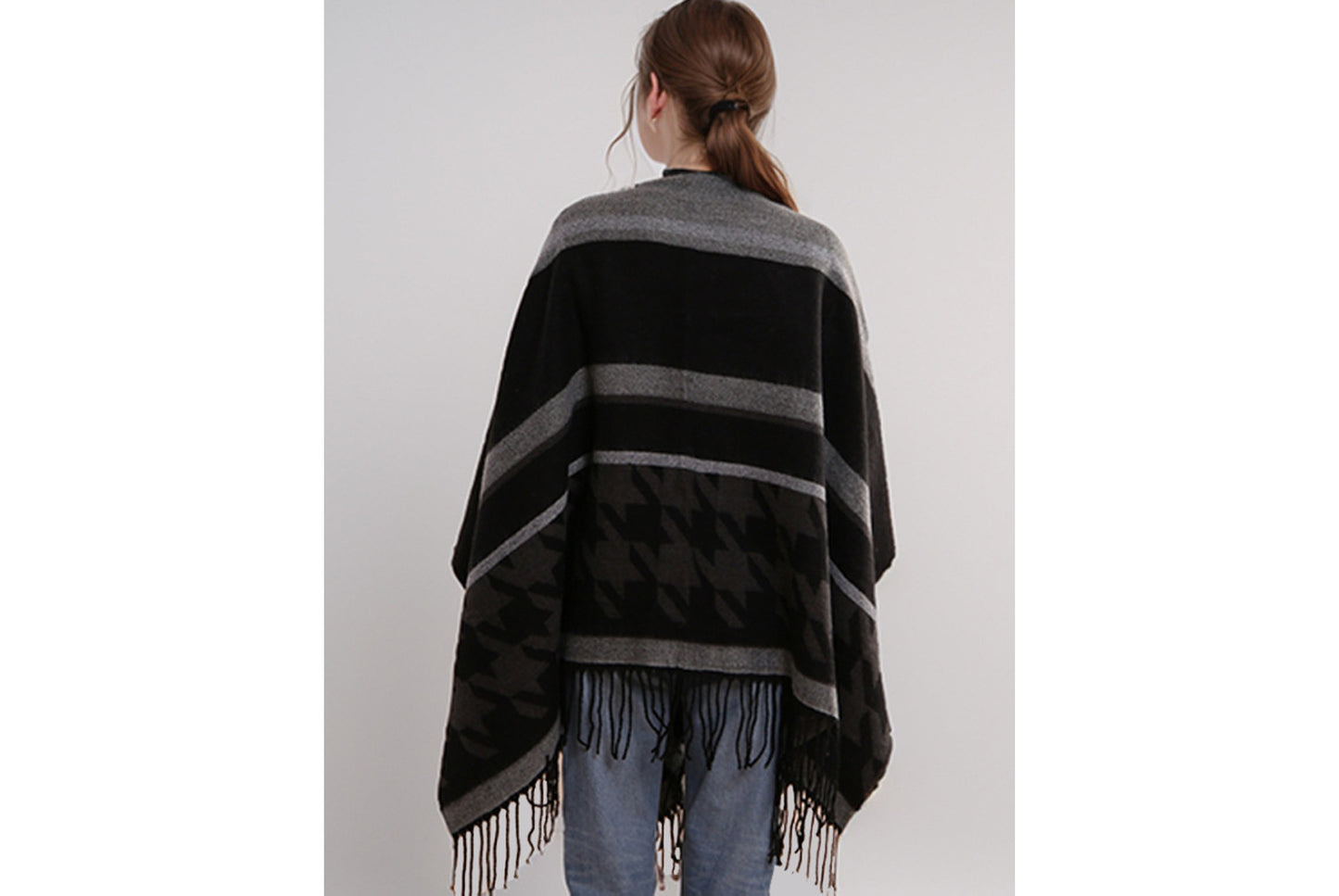 Houndstooth Tassel Scarf/Shawl