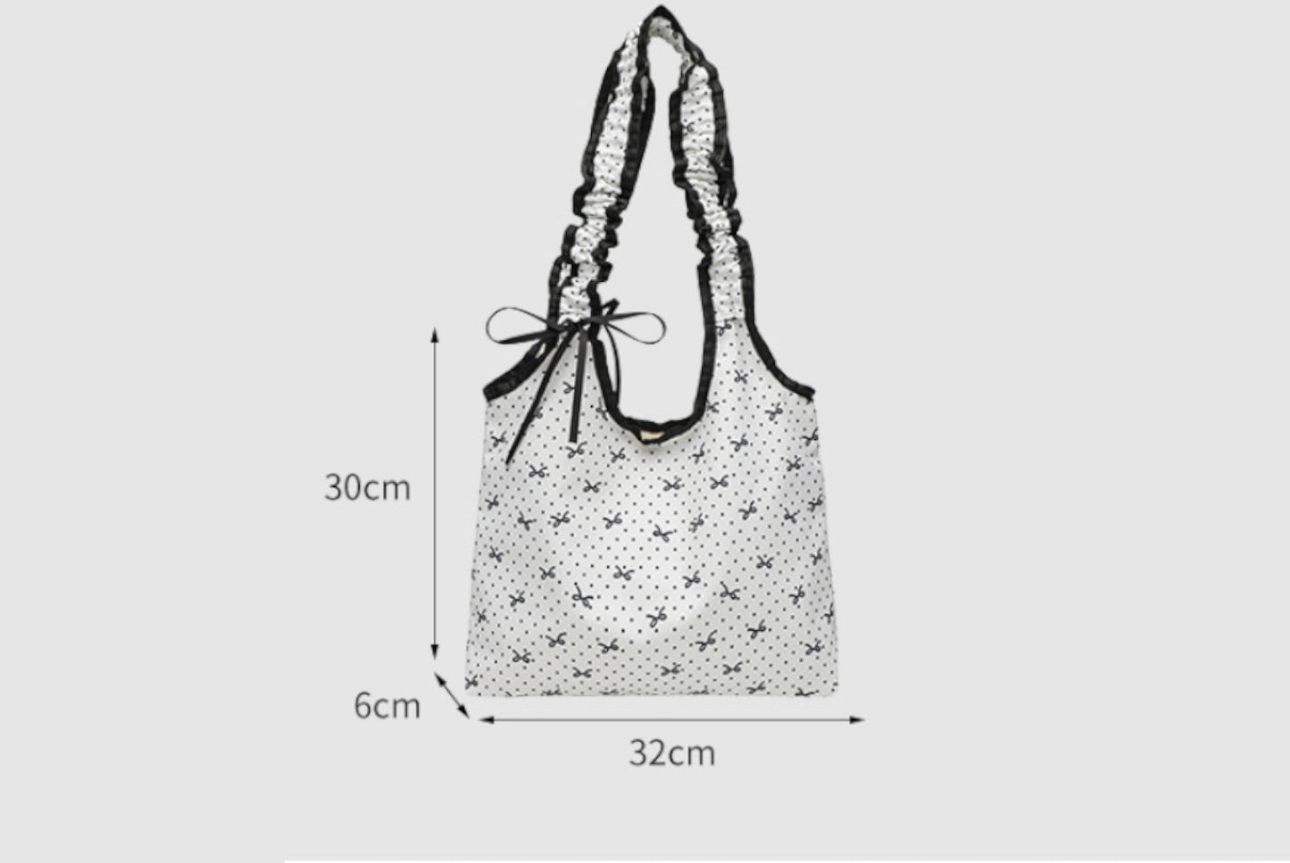 Bow Polka Dot Canvas Bag