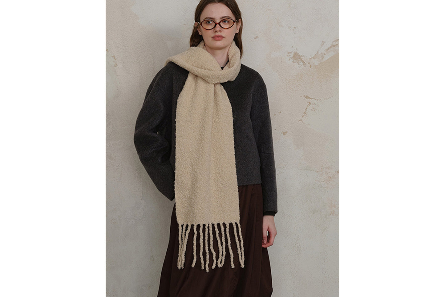 80% Wool Tassel Scarf
