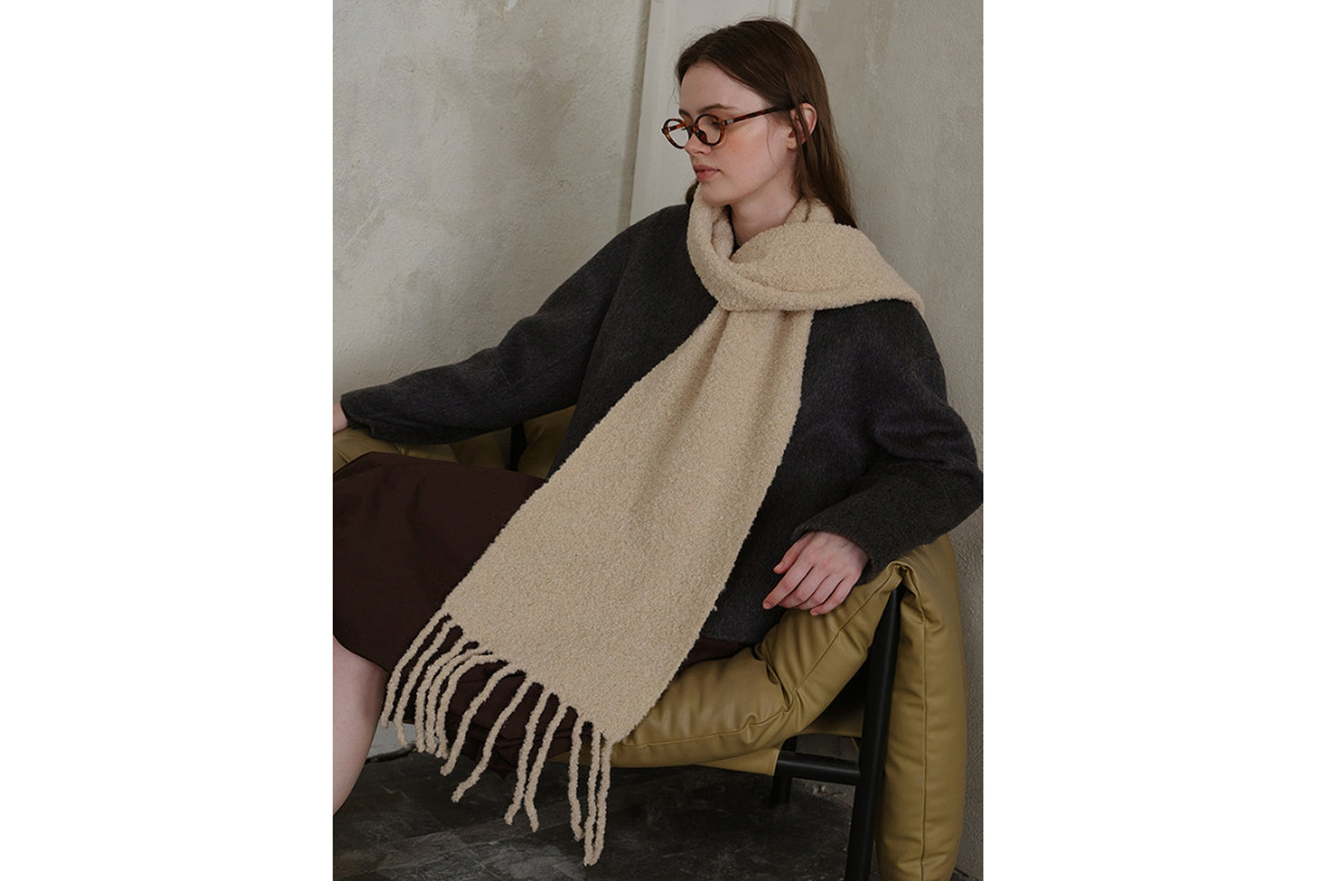 80% Wool Tassel Scarf