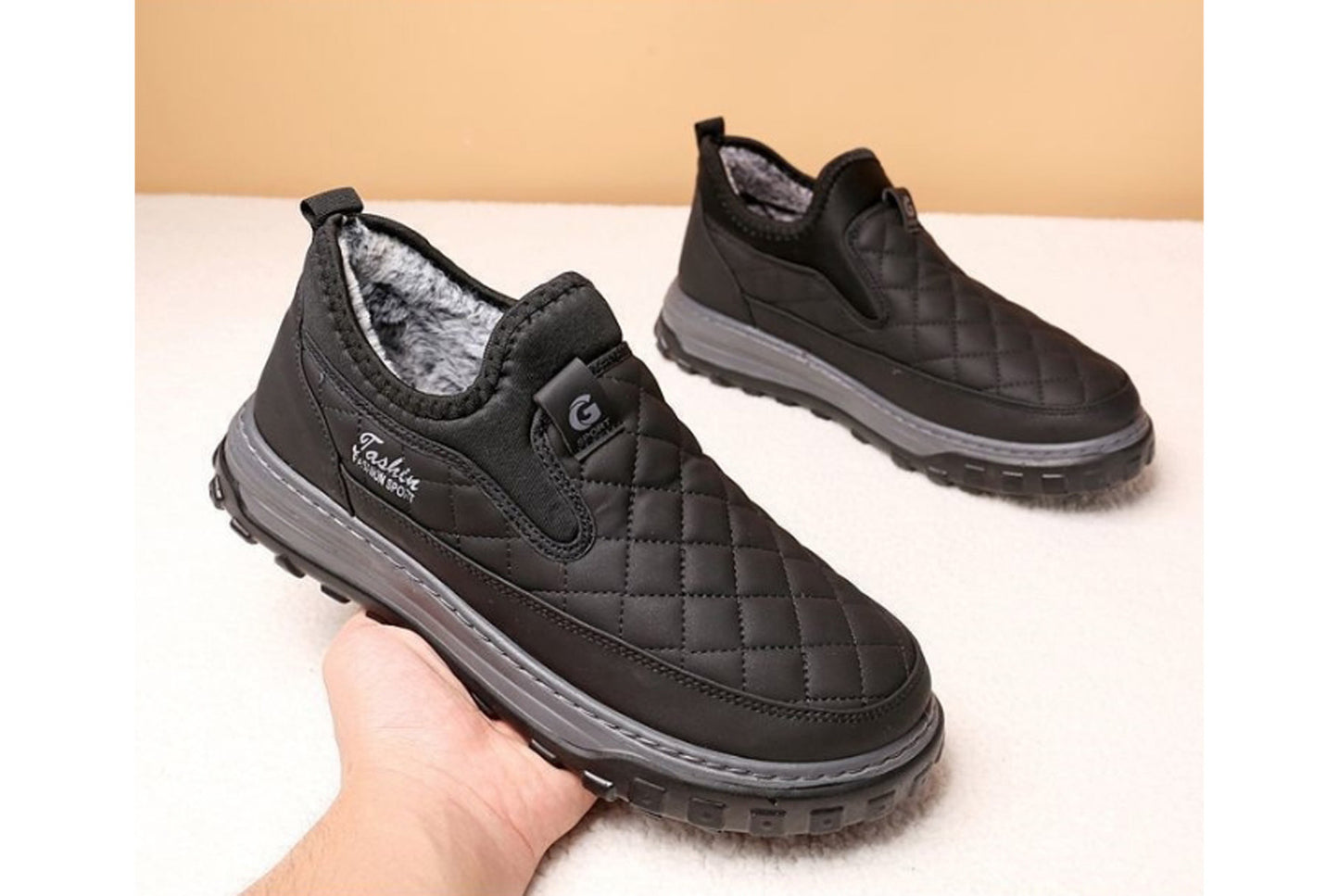 Winter Fleece-Lined Warm Men's Cotton Shoes