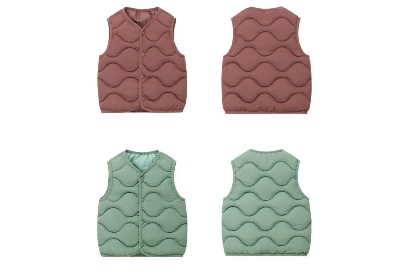 Children's Solid Color Wavy Vest