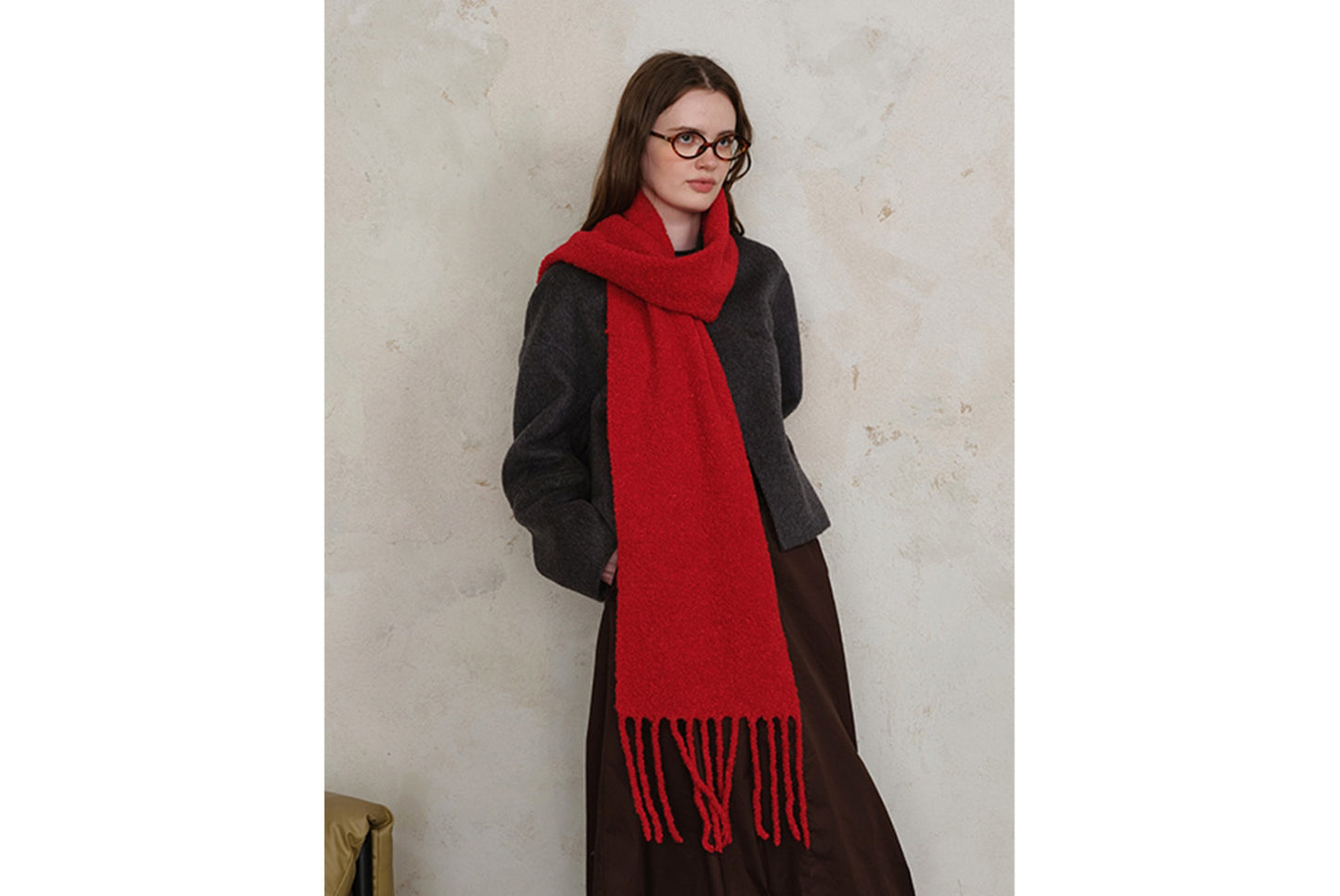 80% Wool Tassel Scarf