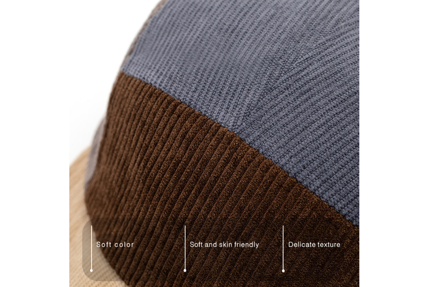 Corduroy Color-Blocked Five-Patch Cap, 2-Pack