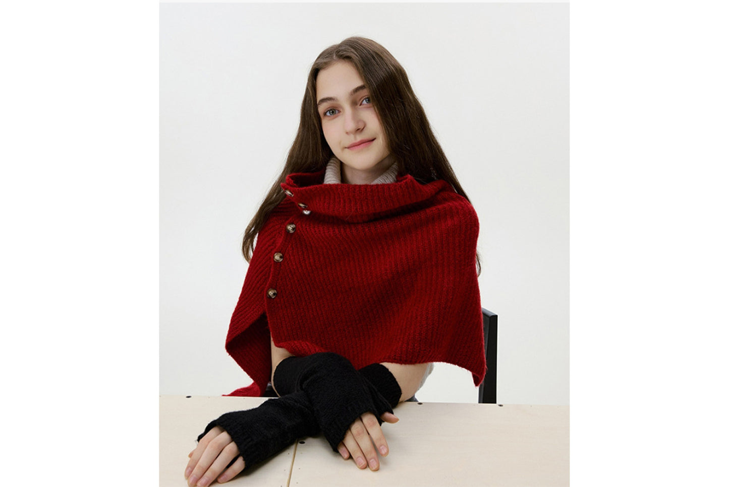 Knitted Button-Down Shawl