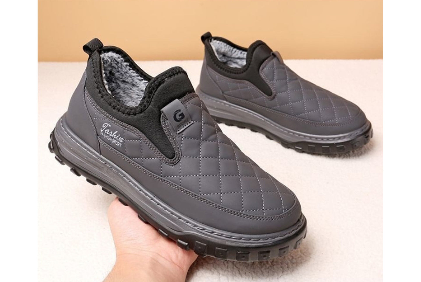 Winter Fleece-Lined Warm Men's Cotton Shoes