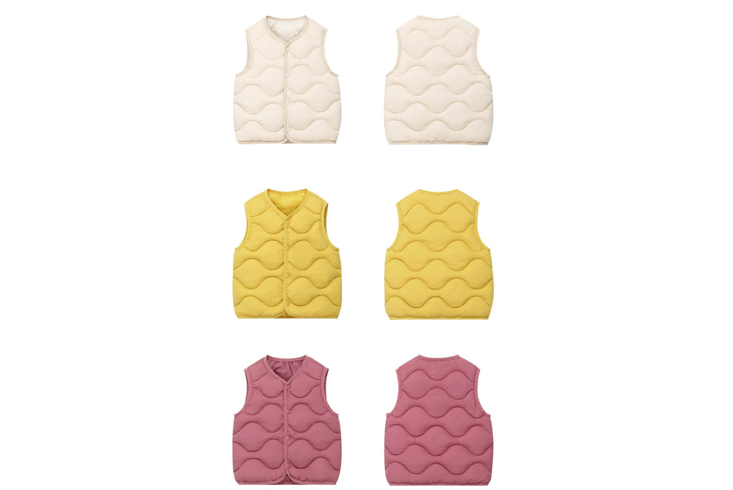 Children's Solid Color Wavy Vest