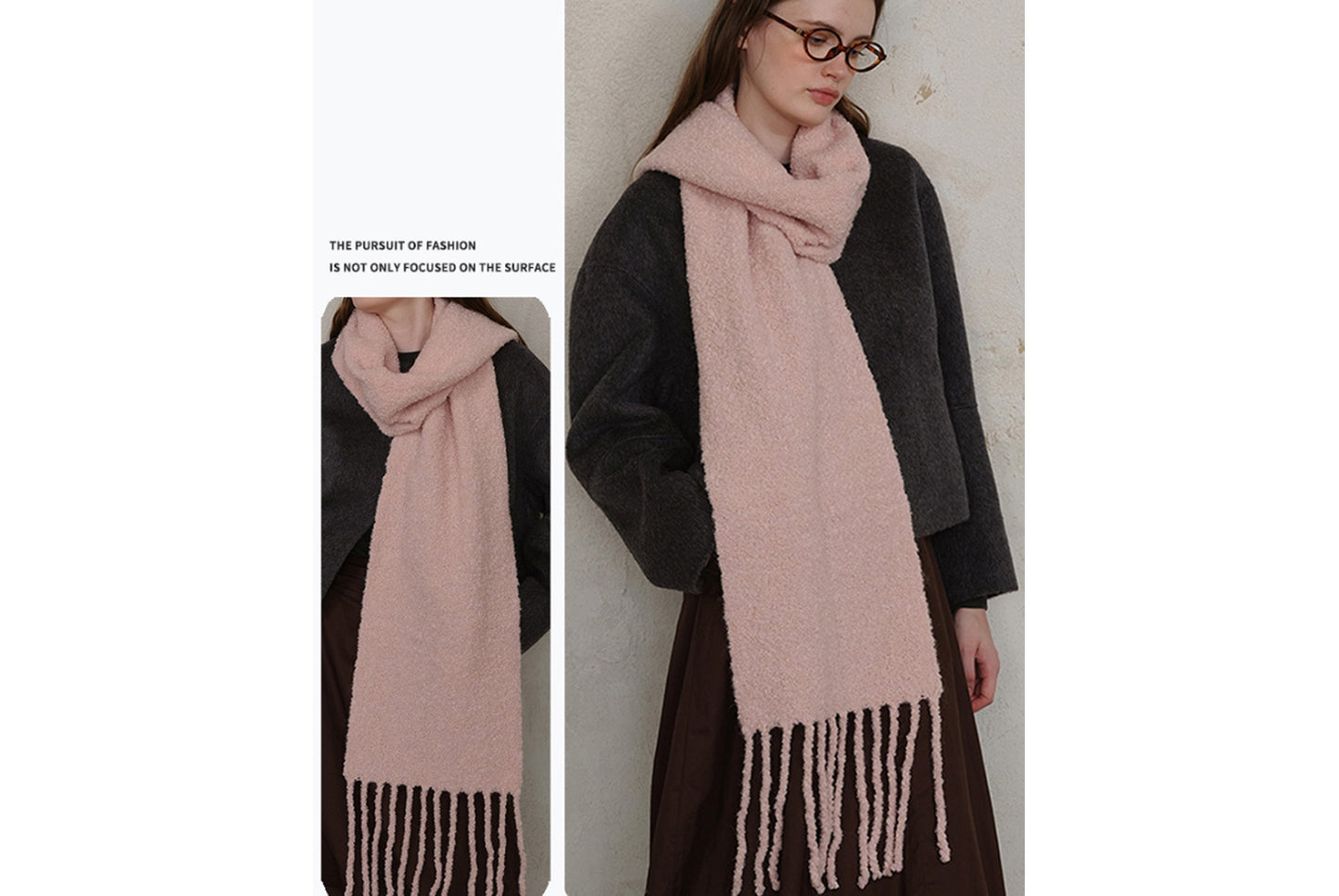 80% Wool Tassel Scarf