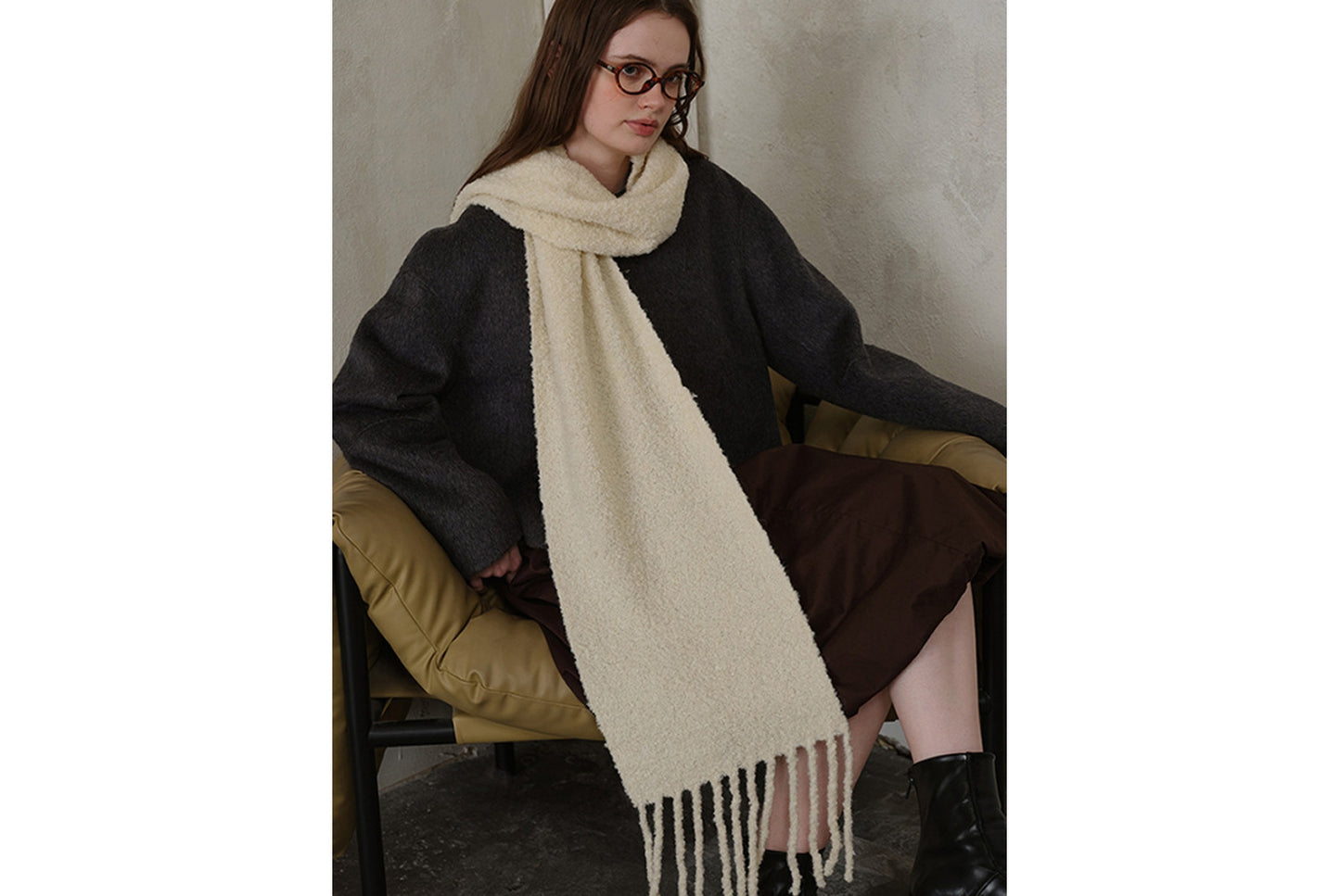 80% Wool Tassel Scarf