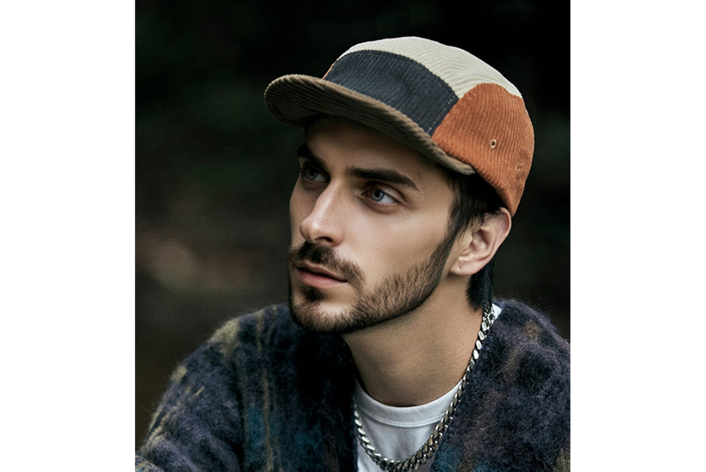 Corduroy Color-Blocked Five-Patch Cap, 2-Pack