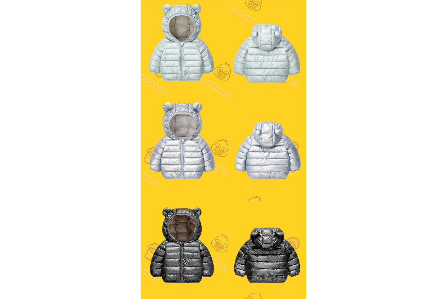Children's Solid Color Ear-Shaped Cotton Jacket