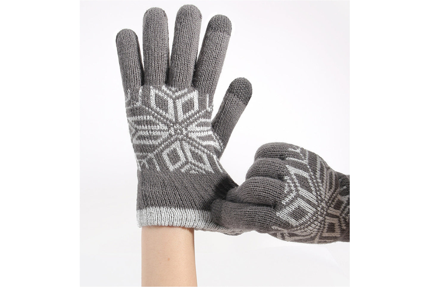 **Double-Layer Touchscreen Gloves, Winter Warm Knitted Style**