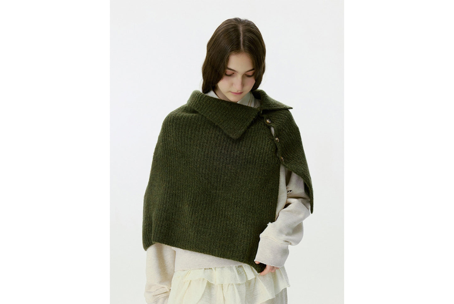 Knitted Button-Down Shawl