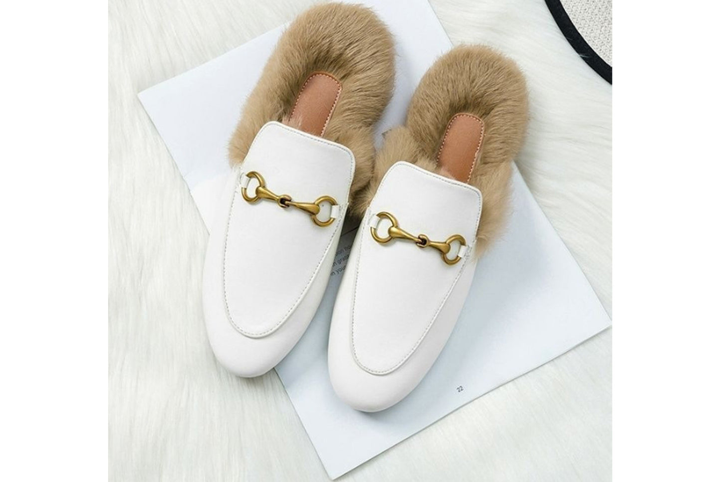 **Autumn/Winter Outerwear Furry Slippers, Stylish Mules**