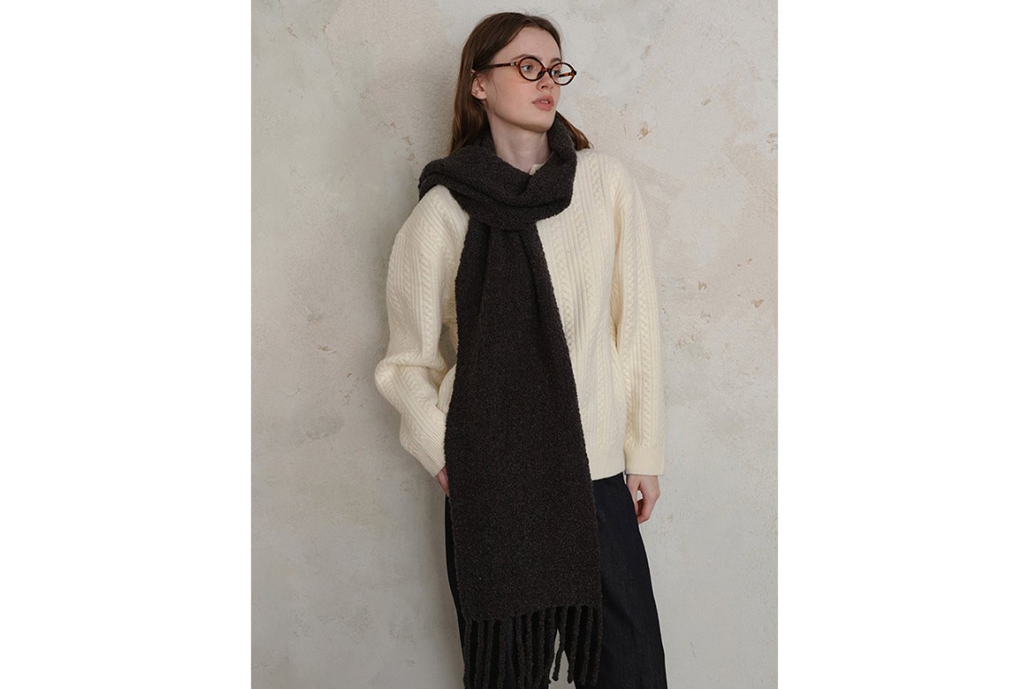 80% Wool Tassel Scarf
