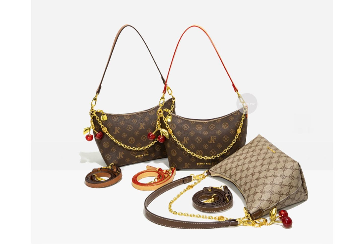 **Chain Monogram Canvas Shoulder/Underarm Tote Bag**