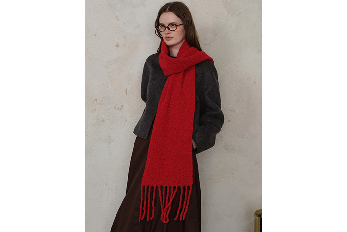 80% Wool Tassel Scarf