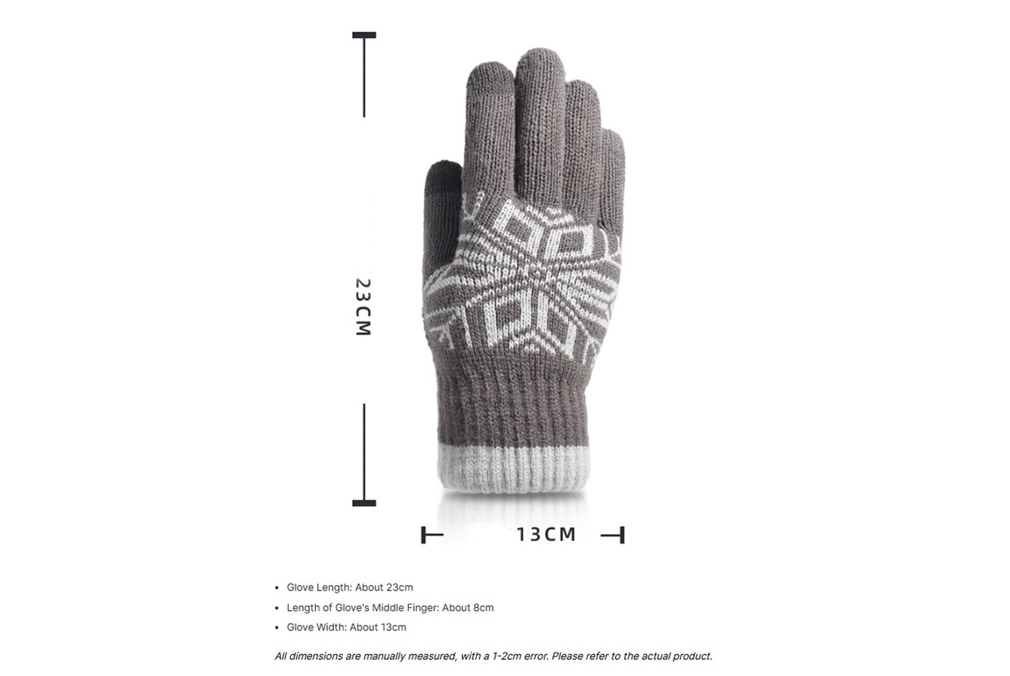 **Double-Layer Touchscreen Gloves, Winter Warm Knitted Style**
