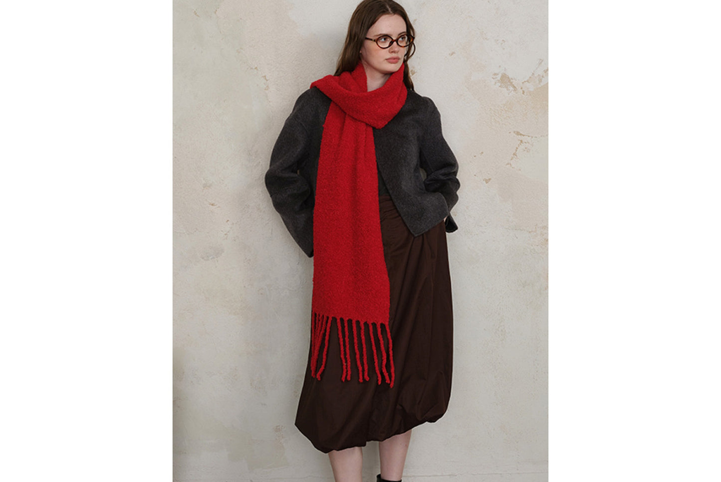 80% Wool Tassel Scarf