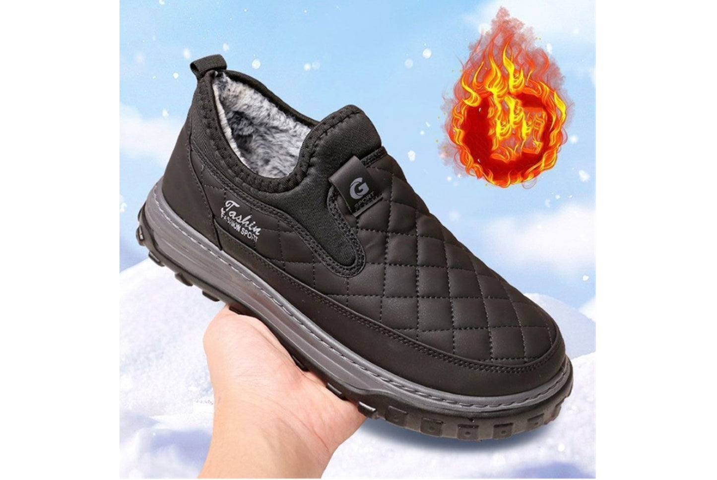 Winter Fleece-Lined Warm Men's Cotton Shoes