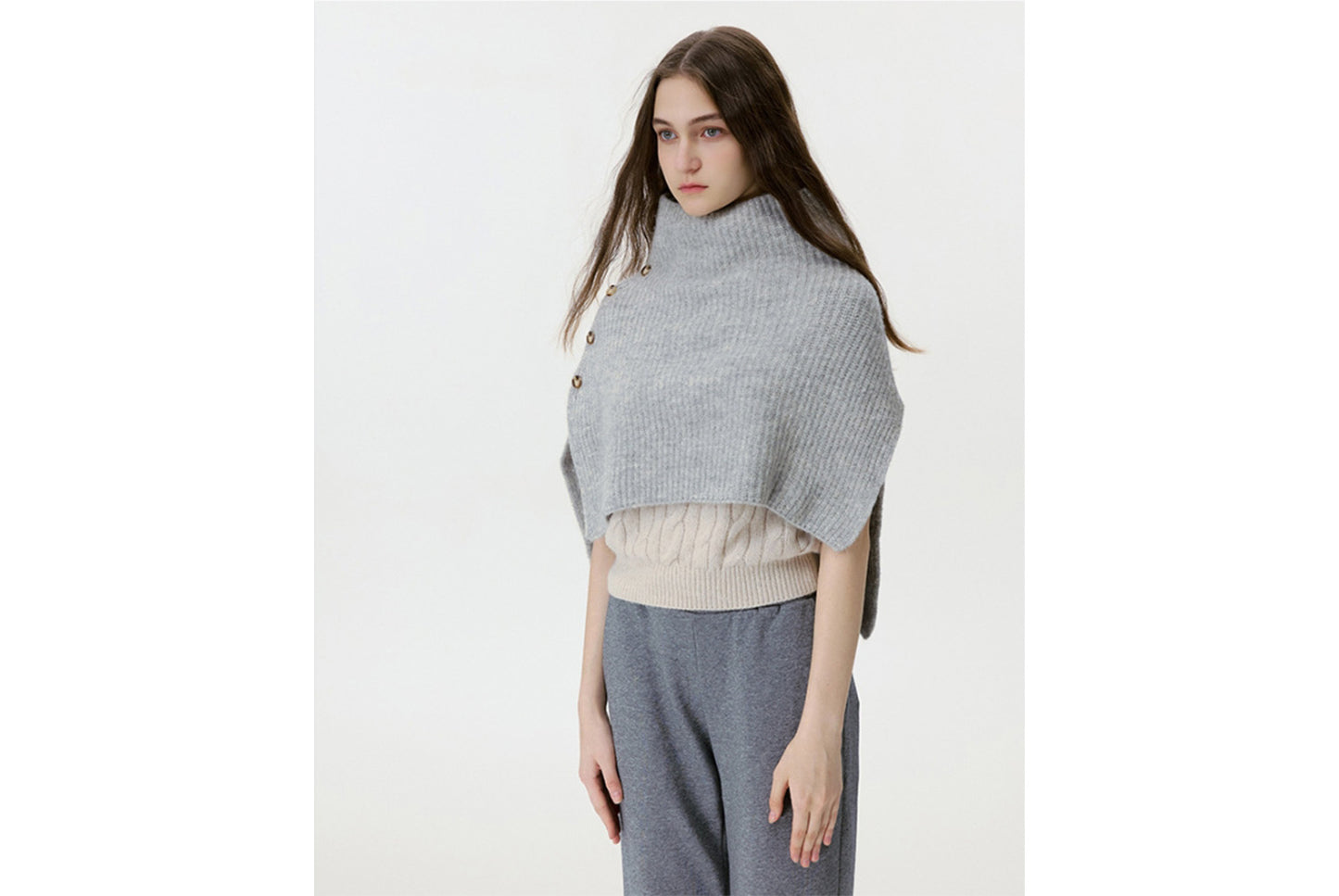Knitted Button-Down Shawl