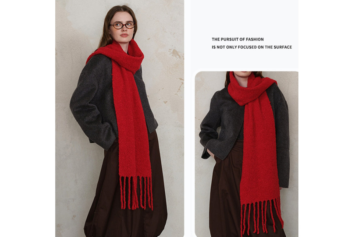 80% Wool Tassel Scarf