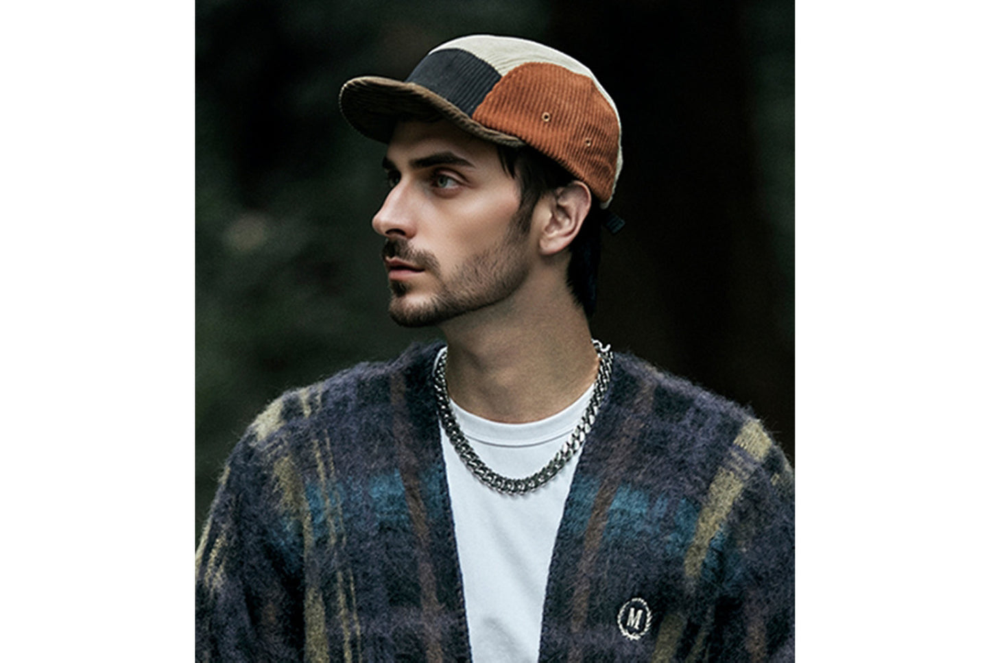 Corduroy Color-Blocked Five-Patch Cap, 2-Pack
