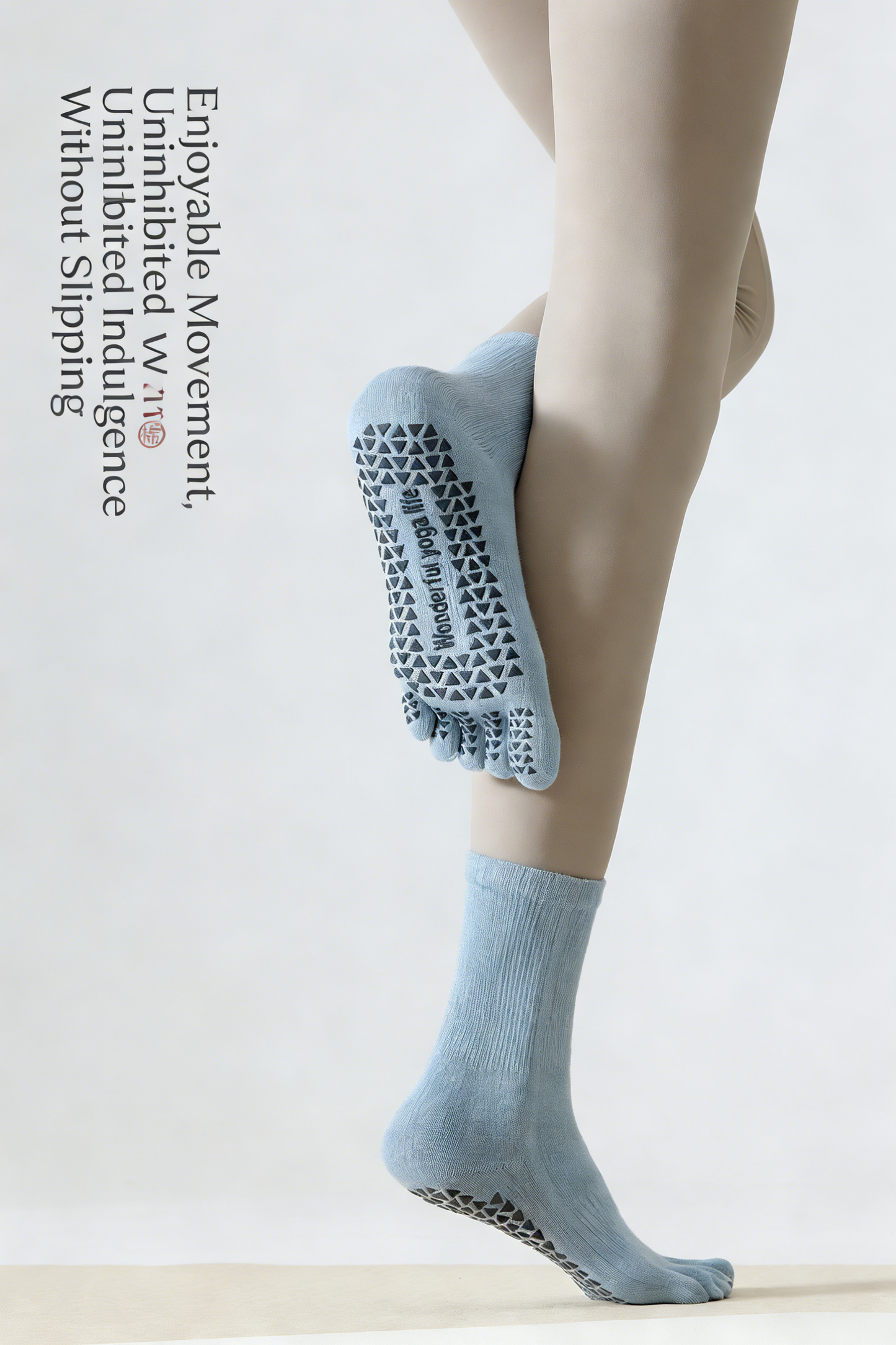 Professional Anti slip Yoga Five Finger Socks Women's Long Tube Pilates Fitness Socks