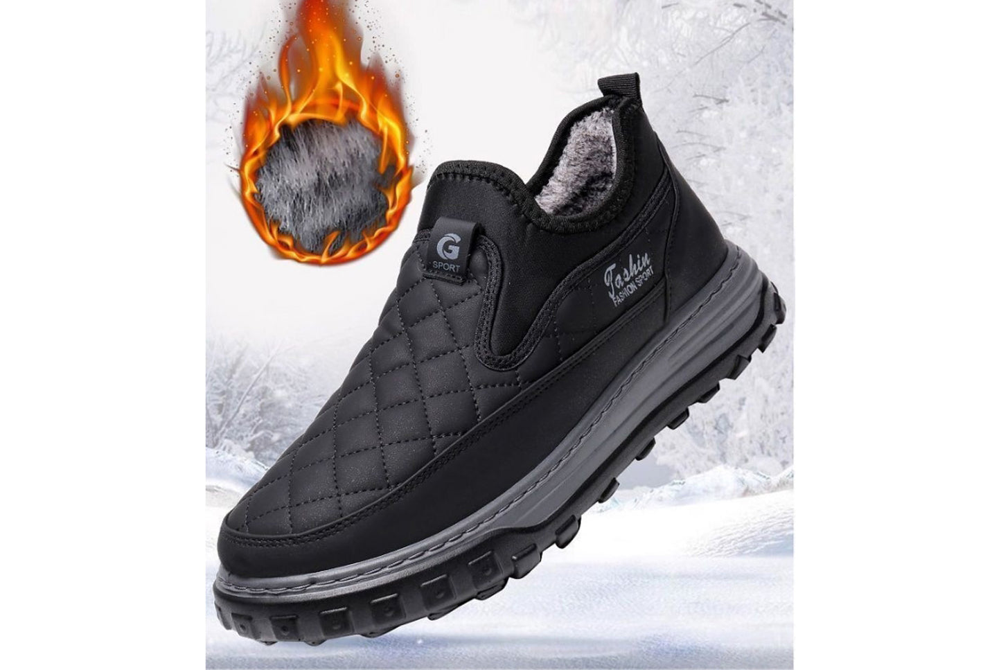 Winter Fleece-Lined Warm Men's Cotton Shoes