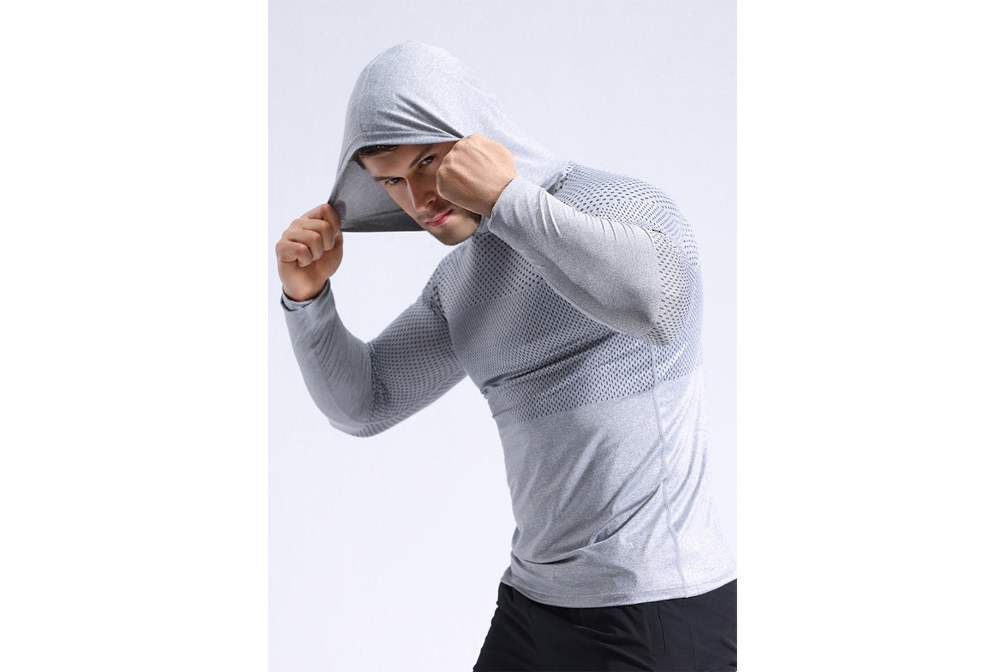 Tight-Fitting Long-Sleeve Sports Shirt