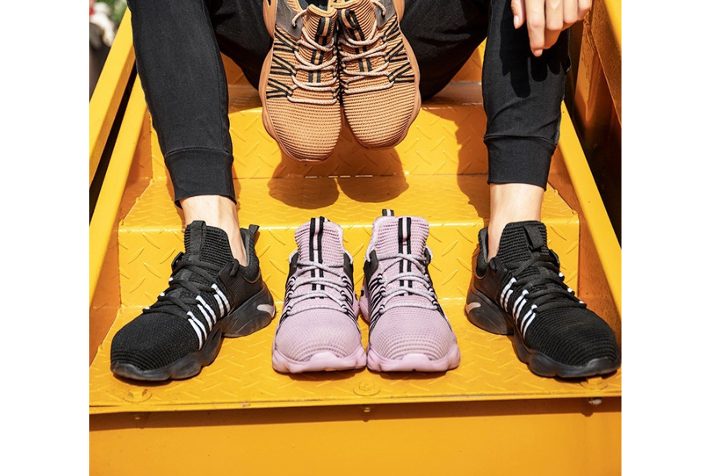 Men's Breathable Flyknit Safety Work Shoes