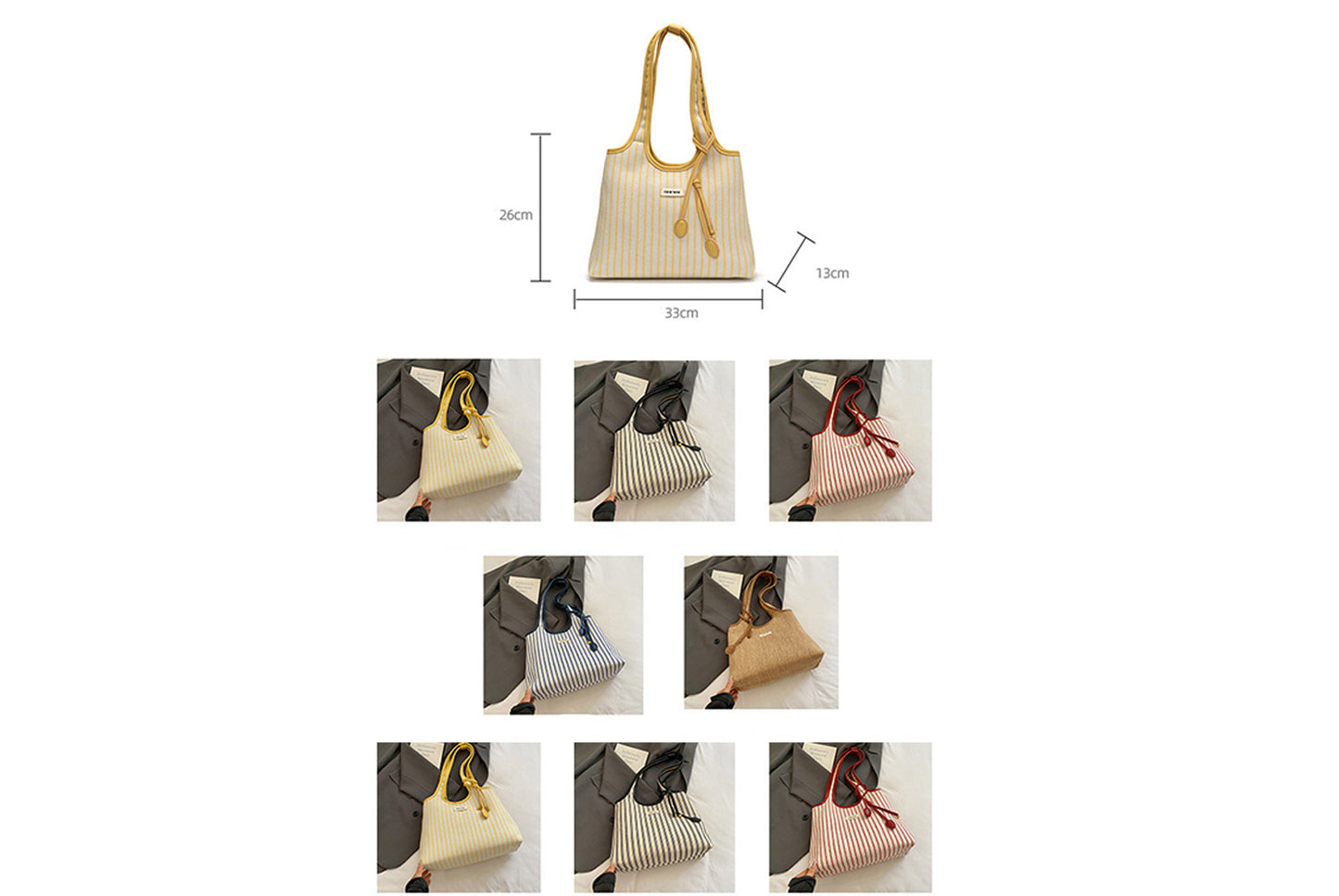 Striped Minimalist Handbag/Shoulder Bag