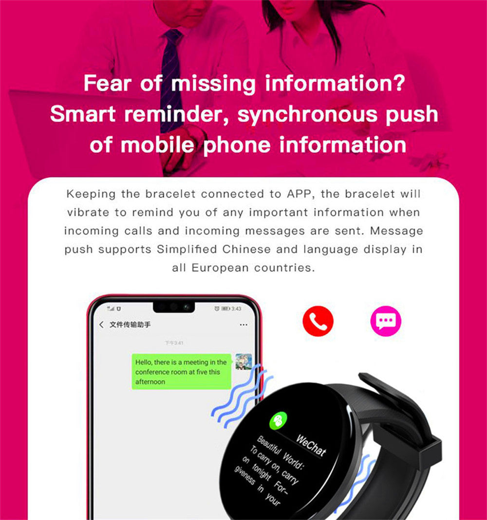 # 1.44-inch Color Round Screen D18 Smart Bracelet