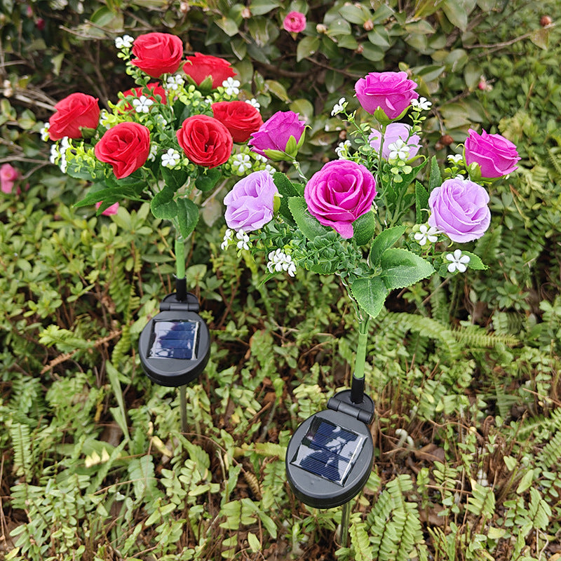 Solar-Powered 7-Head Rose Light