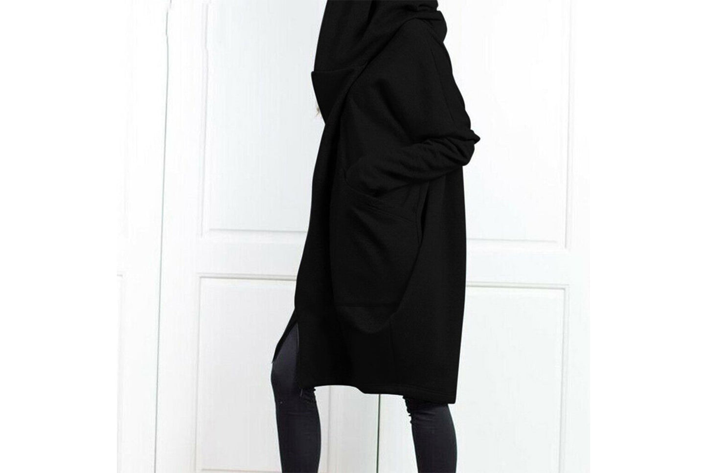 Hooded Layered Sweatshirt with Zip-Up Design