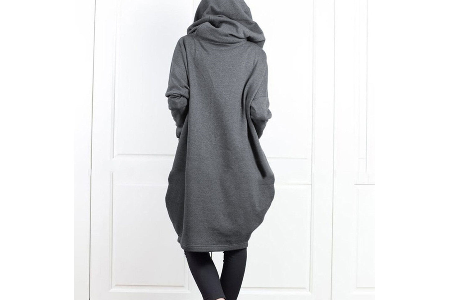 Hooded Layered Sweatshirt with Zip-Up Design