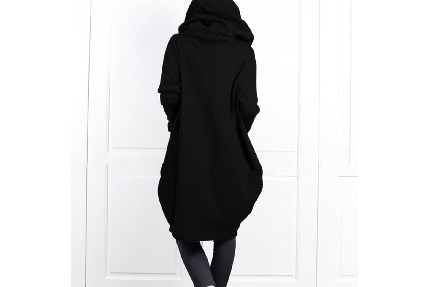 Hooded Layered Sweatshirt with Zip-Up Design