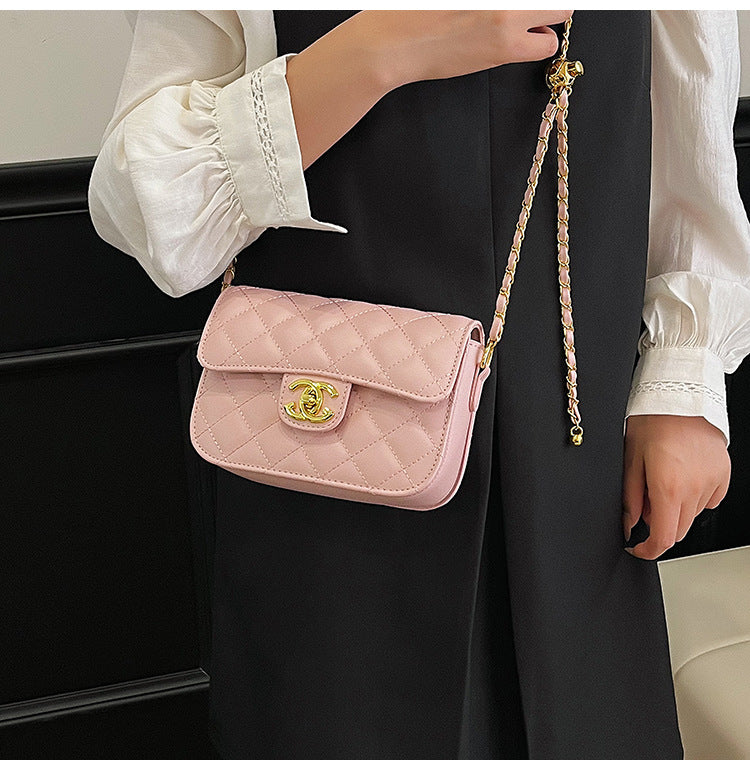 Quilted Chain Bag with Small Gold Balls