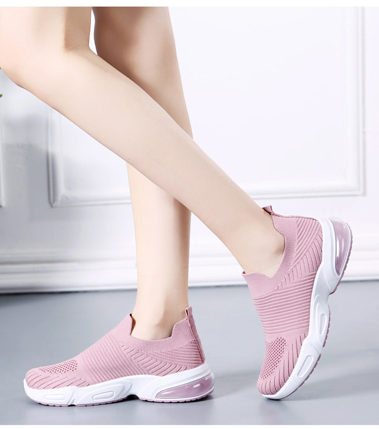 Women's Slip-on Casual Shoes with Flyknit Mesh Upper