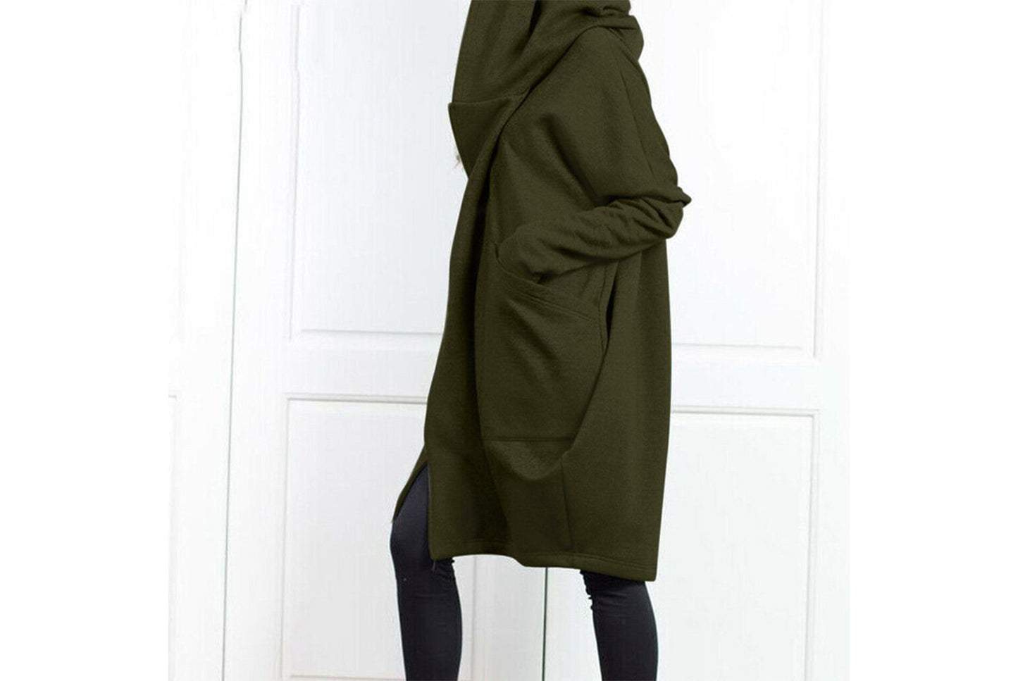 Hooded Layered Sweatshirt with Zip-Up Design