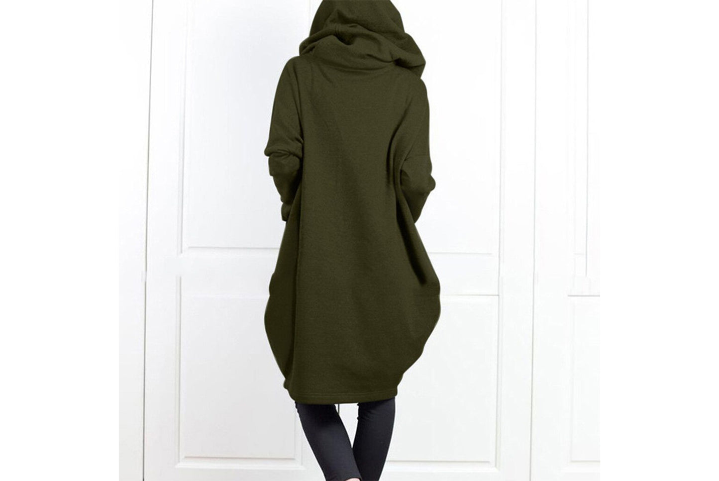 Hooded Layered Sweatshirt with Zip-Up Design