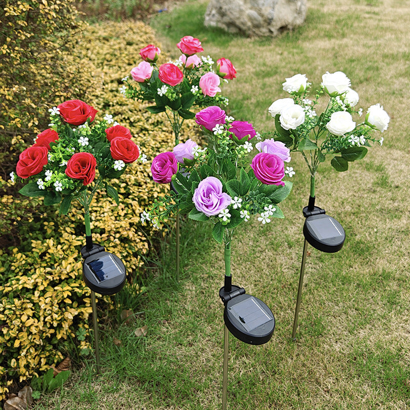 Solar-Powered 7-Head Rose Light