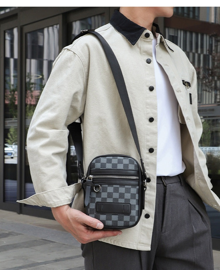 Business Men's Quilted Shoulder Bag
