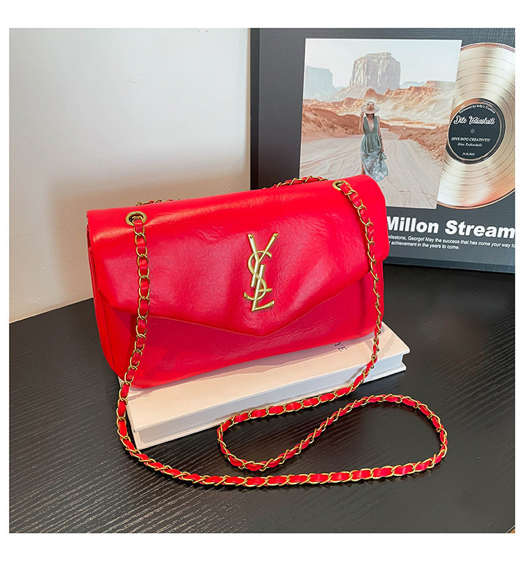 # Lambskin Textured Cloud Shoulder/Crossbody Bag