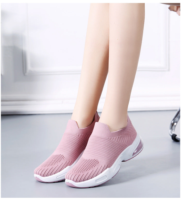Women's Slip-on Casual Shoes with Flyknit Mesh Upper