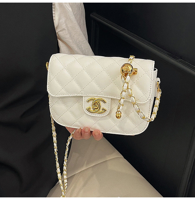 Quilted Chain Bag with Small Gold Balls