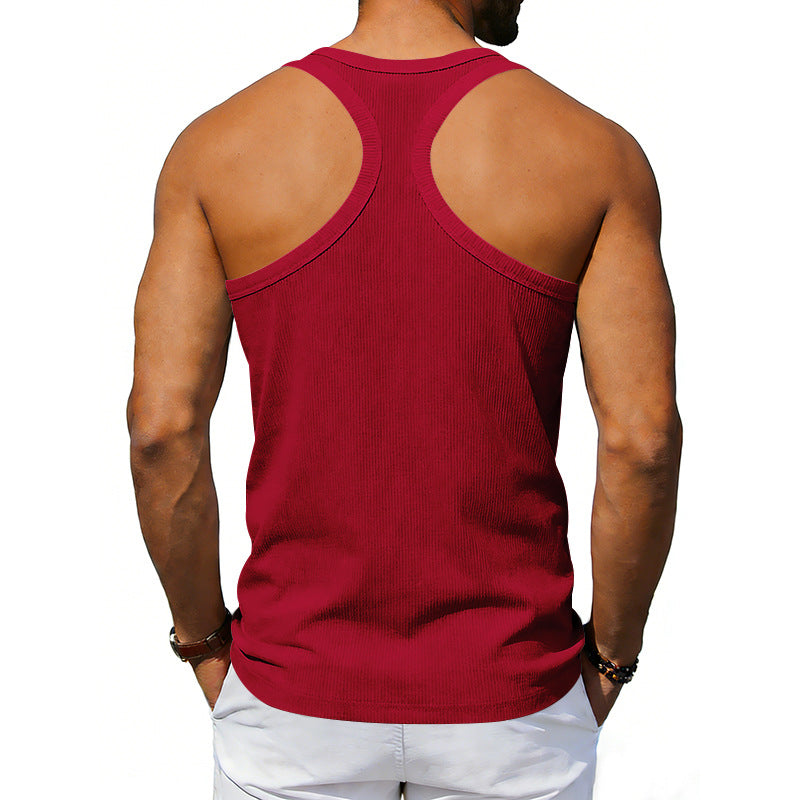 # Men's Ribbed Quick-Dry Sports Tank Top