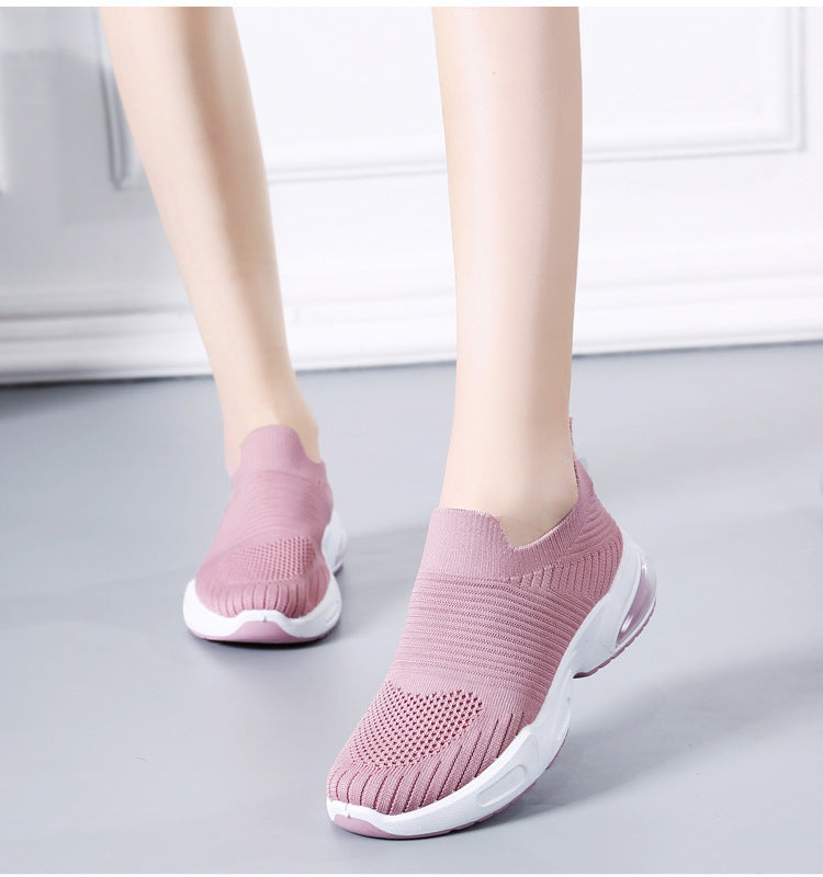 Women's Slip-on Casual Shoes with Flyknit Mesh Upper