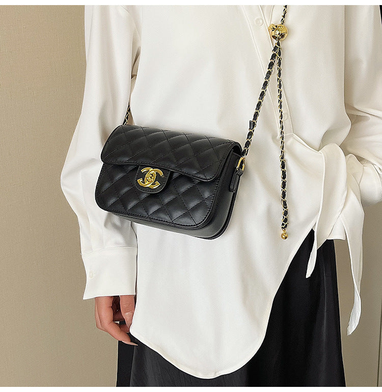 Quilted Chain Bag with Small Gold Balls