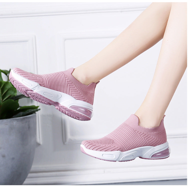 Women's Slip-on Casual Shoes with Flyknit Mesh Upper
